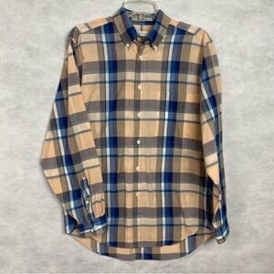 Levis Colorgraphs Button Up Shirt Men’s Medium Plaid Peach Blue
